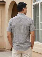 Grey Cotton Casual Shirt For Men