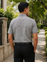 Grey Cotton Formal Shirt For Men