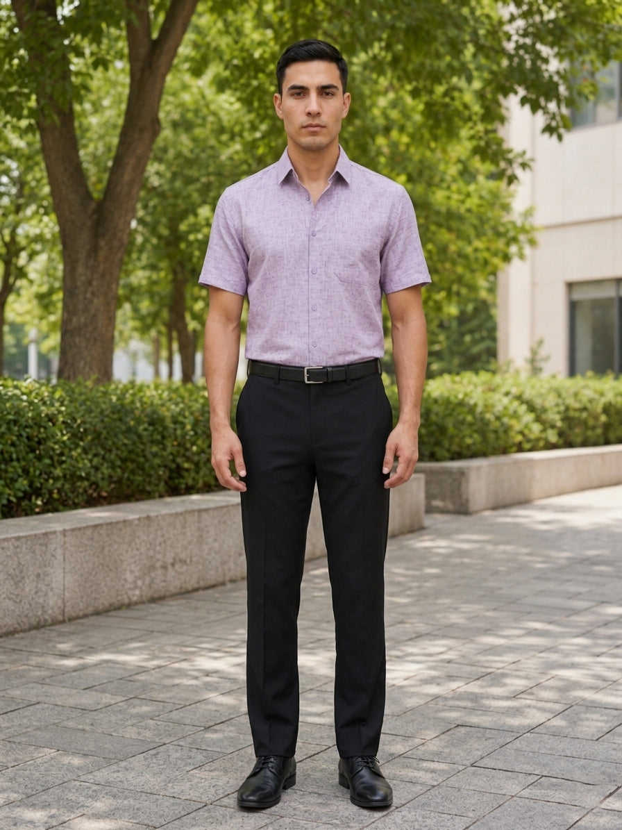 Purple Cotton Formal Shirt For Men