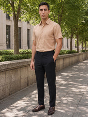 Rust Cotton Formal Shirt For Men