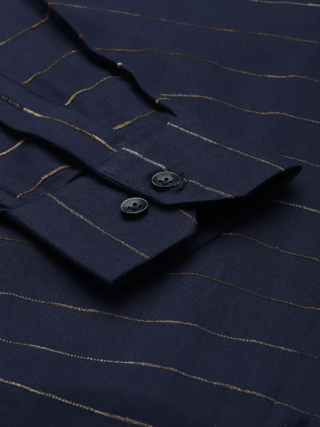 Indian Needle Men's Formal Cotton Horizontal Striped Shirt