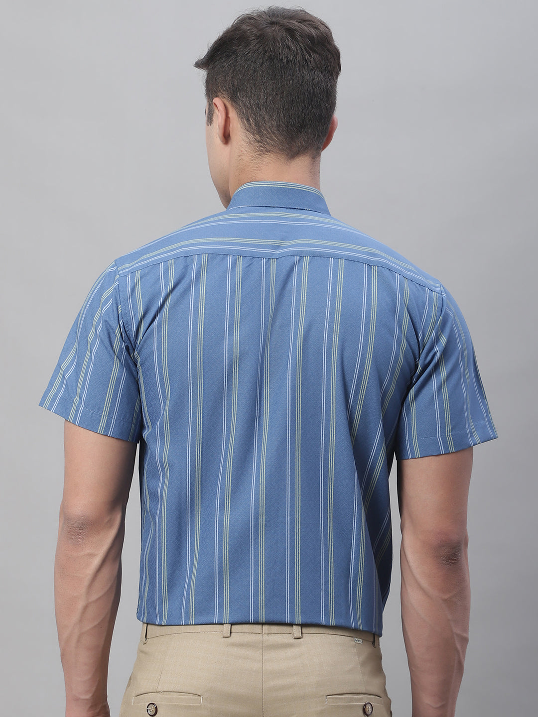 Men's Blue Striped Formal Shirt