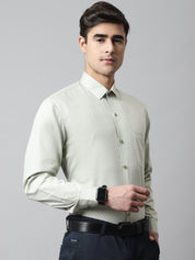 Men Pista Green Micro Ditsy Printed Pure Cotton Formal Shirt