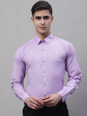 Men Purple Micro Checked Formal Shirt