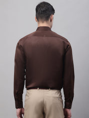 Men's Coffee Dobby Textured Formal Shirt