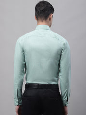 Men's Green Cotton Solid Formal Shirt