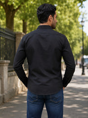 Men's Satin Lycra Solid  Casual Shirt