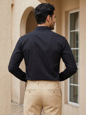 Men's Satin Lycra Solid  Formal Shirt