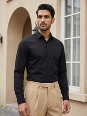 Men's Satin Lycra Solid  Formal Shirt