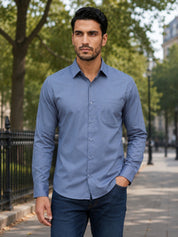 Men's Satin Lycra Solid  Casual Shirt