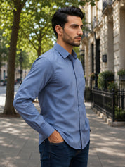 Men's Satin Lycra Solid  Casual Shirt