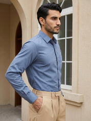 Men's Satin Lycra Solid  Formal Shirt