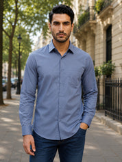 Men's Satin Lycra Solid  Casual Shirt