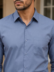 Men's Satin Lycra Solid  Casual Shirt
