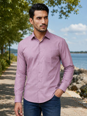 Men's Satin Lycra Solid  Casual Shirt