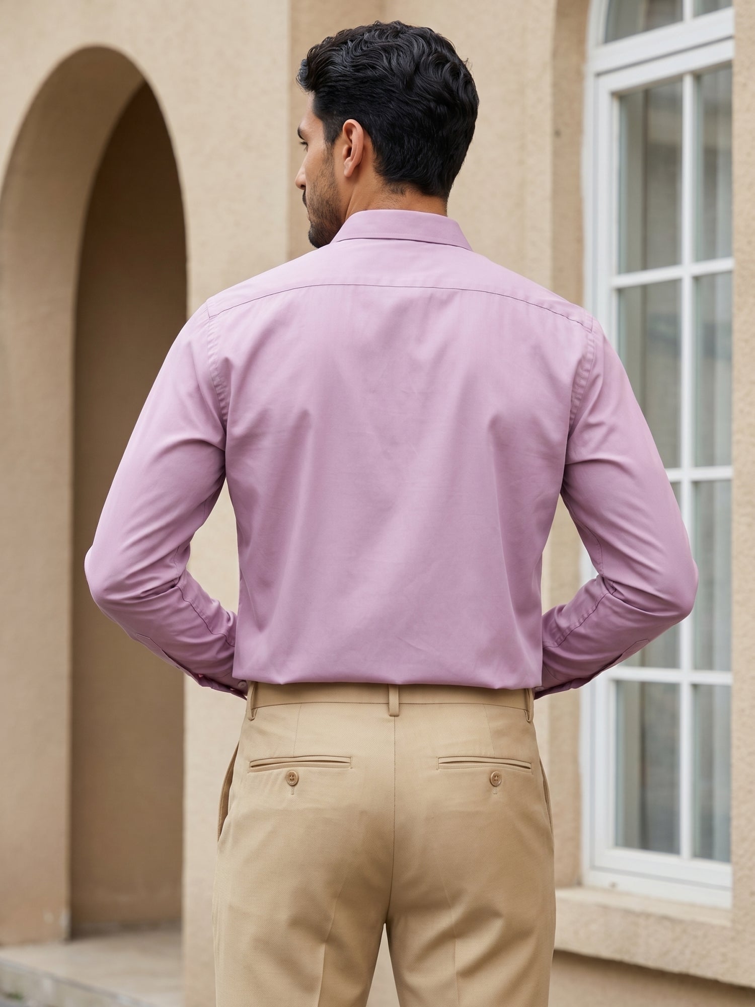 Men's Satin Lycra Solid  Formal Shirt