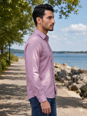 Men's Satin Lycra Solid  Casual Shirt