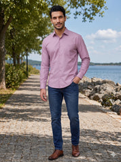 Men's Satin Lycra Solid  Casual Shirt
