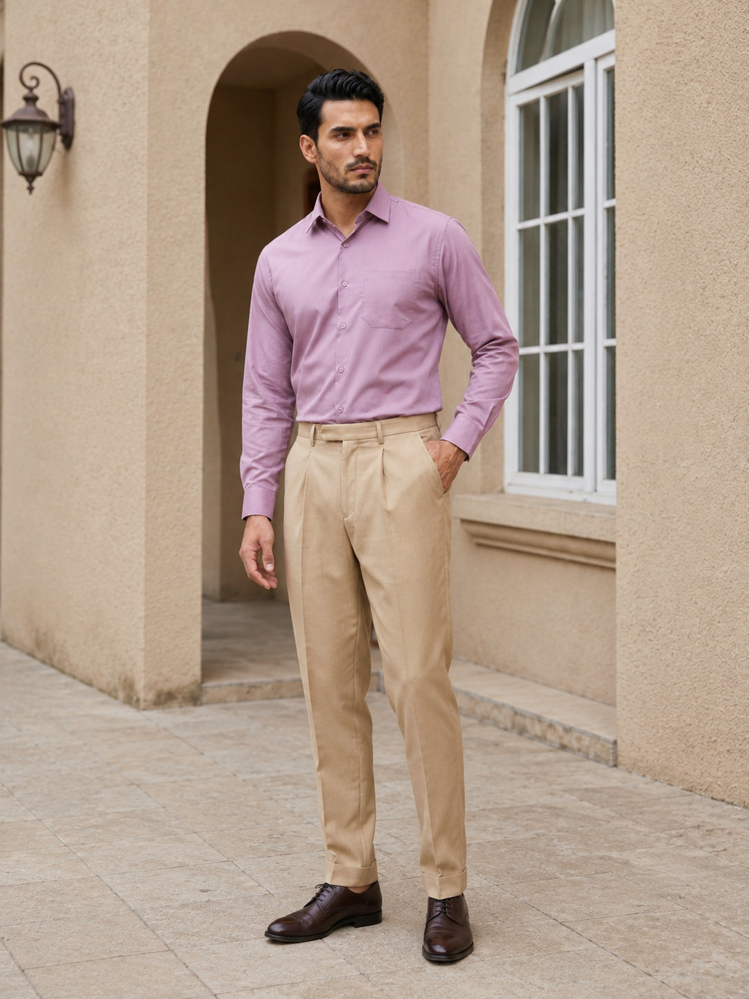 Men's Satin Lycra Solid  Formal Shirt