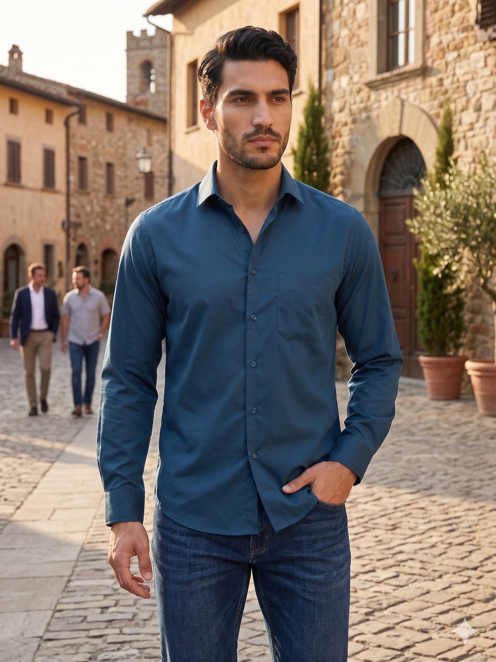 Men's Satin Lycra Solid  Casual Shirt