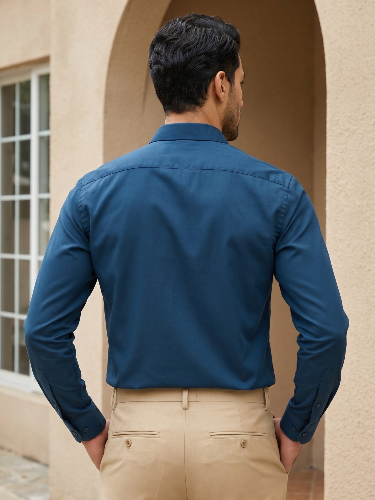 Men's Satin Lycra Solid Formal Shirt