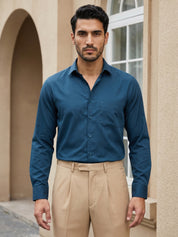 Men's Satin Lycra Solid Formal Shirt