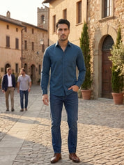 Men's Satin Lycra Solid  Casual Shirt