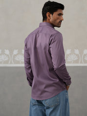 Men's Satin Lycra Solid Casual Shirt