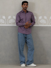 Men's Satin Lycra Solid Casual Shirt