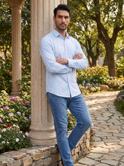 Men's Satin Lycra Solid  Casual Shirt