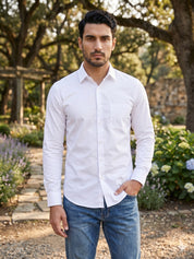 Men's Satin Lycra Solid  Casual Shirt