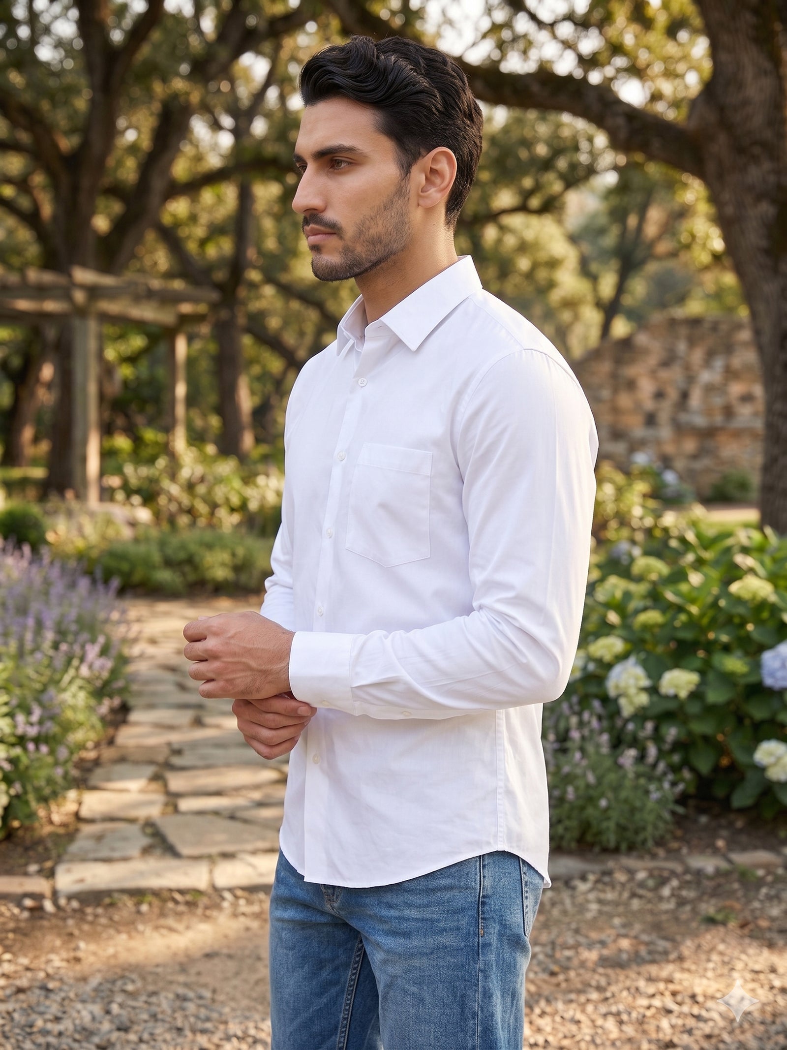 Men's Satin Lycra Solid  Casual Shirt