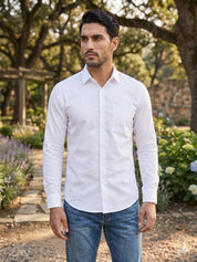 Men's Satin Lycra Solid  Casual Shirt