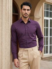 Men's Satin Lycra Solid  Formal Shirt