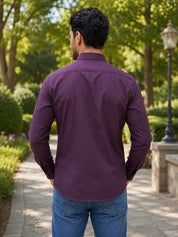 Men's Satin Lycra Solid  Casual Shirt