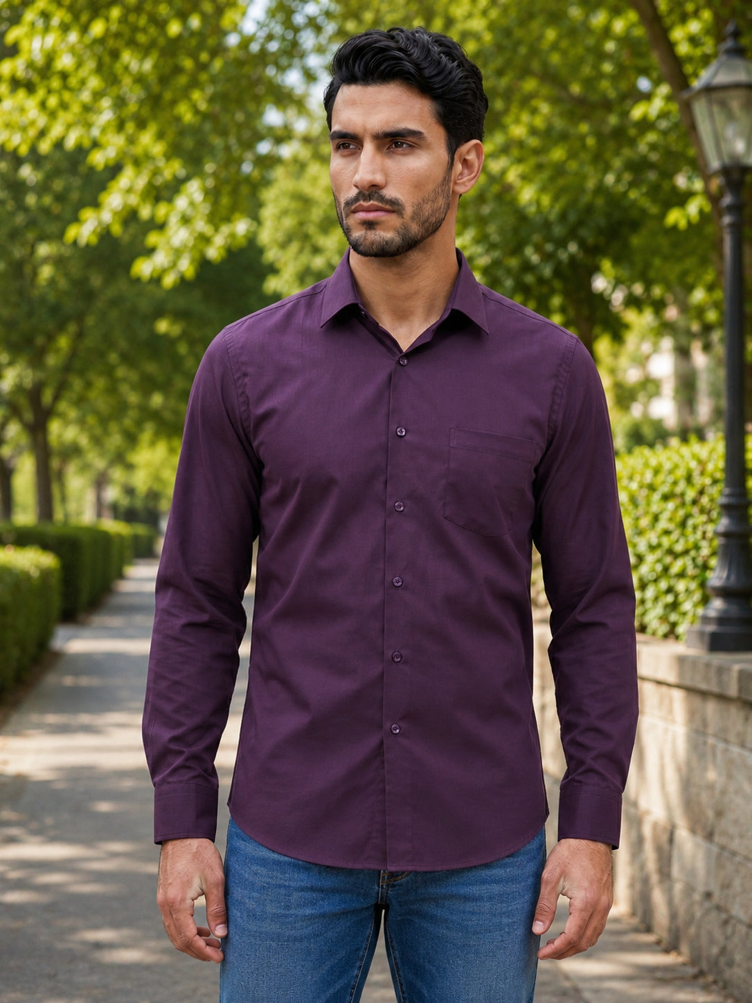 Men's Satin Lycra Solid  Casual Shirt