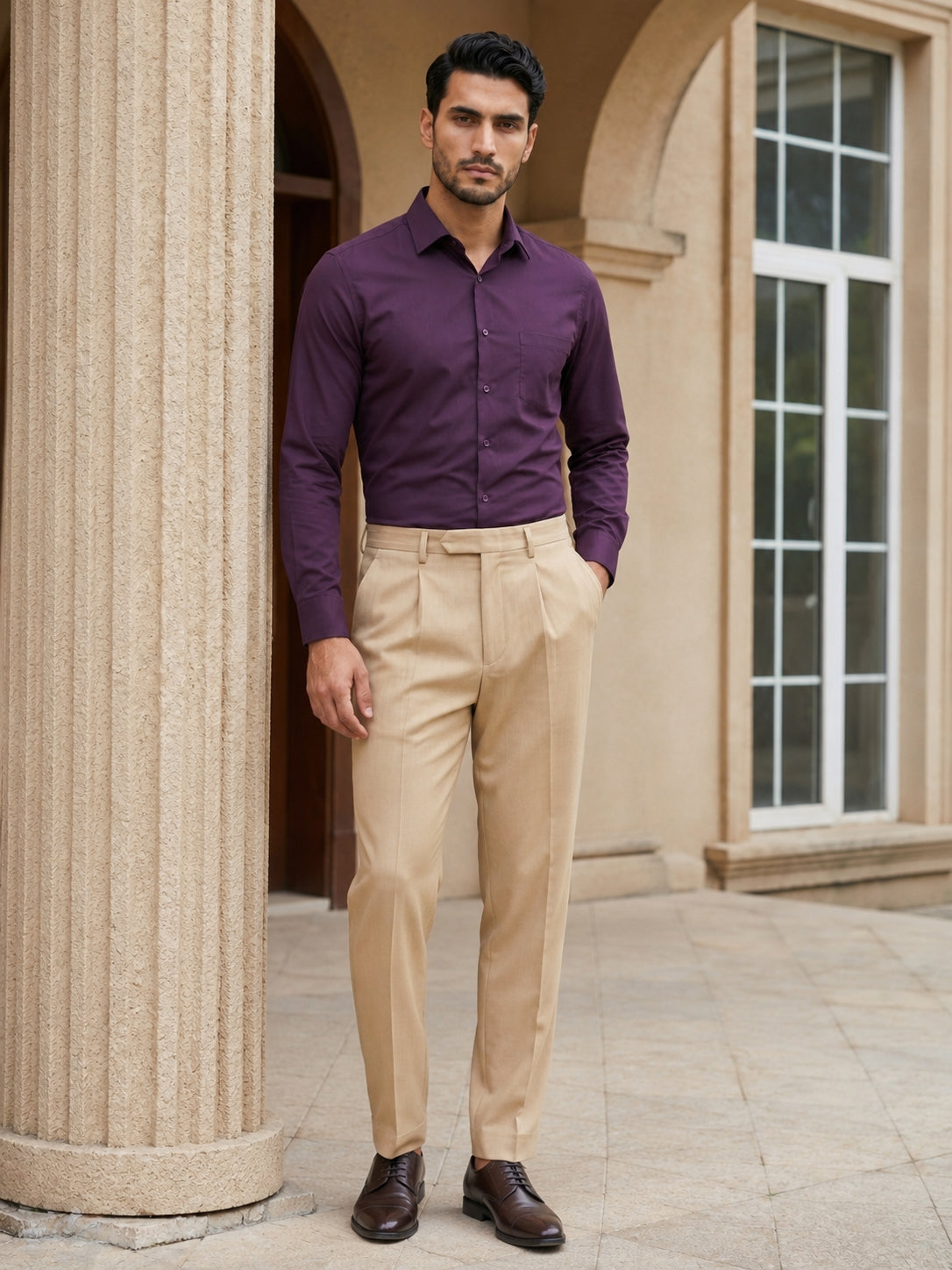 Men's Satin Lycra Solid  Formal Shirt