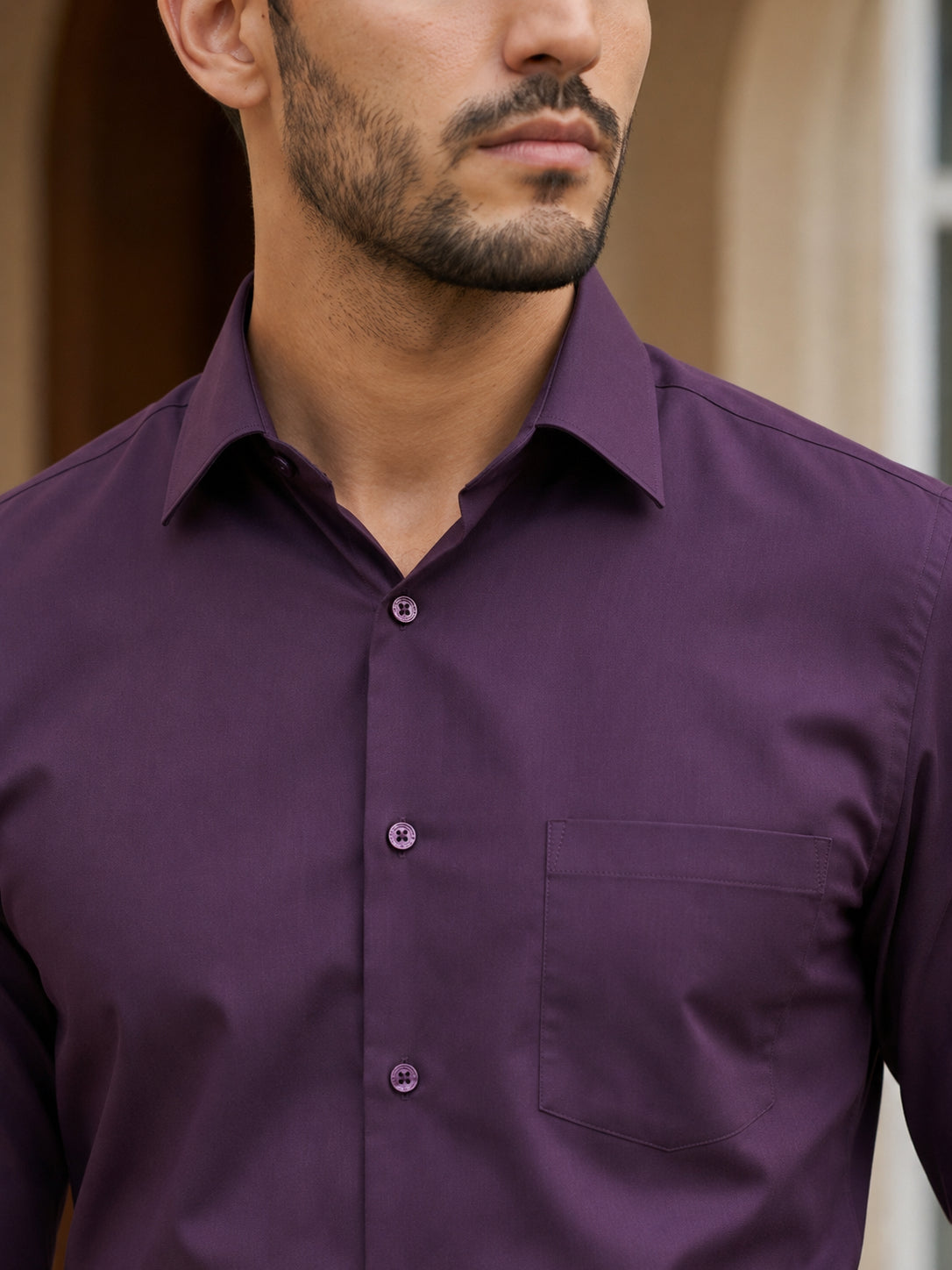 Men's Satin Lycra Solid  Formal Shirt