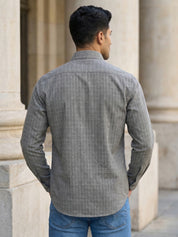 Black Micro Checks Casual Shirts for Men