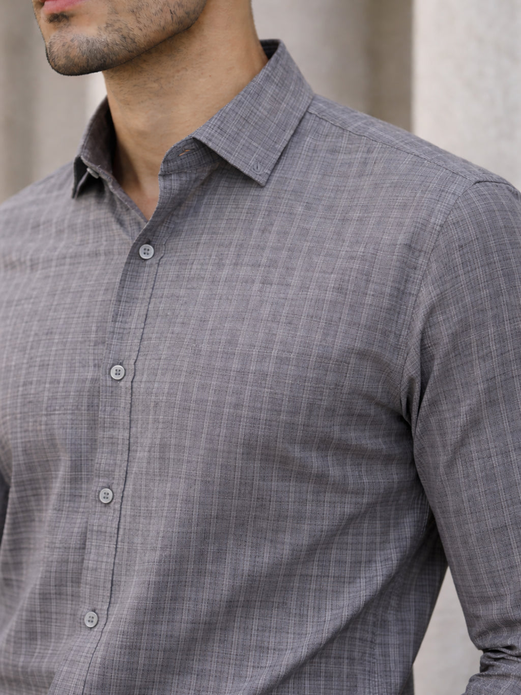 Black Micro Checks Casual Shirts for Men