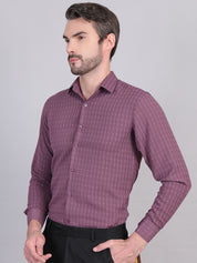 Magenta Micro Checks Formal Shirts for Men