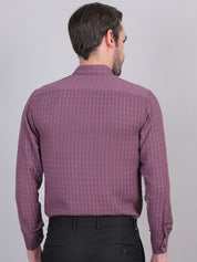 Magenta Micro Checks Formal Shirts for Men