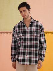 Oversized Checked Casual Shirt for Men