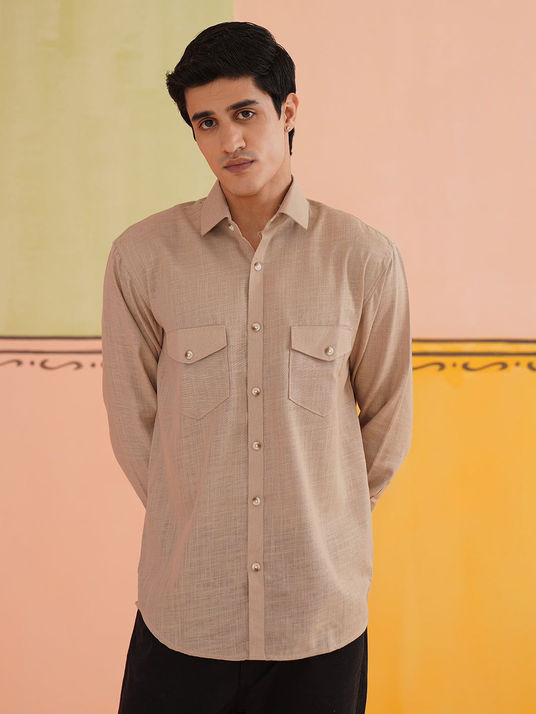 Men's Solid Casual Shirt.