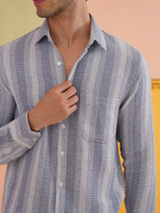 Striped Pure Cotton Shirt for Men