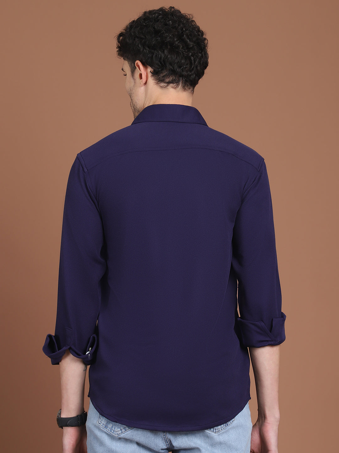 Woven Design Casual Shirt For Men