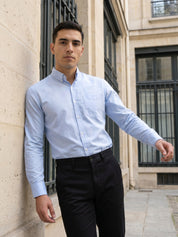 Men’s Solid Button-Down Collar Formal Shirt