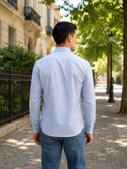 Men’s Solid Button-Down Collar Casual Shirt
