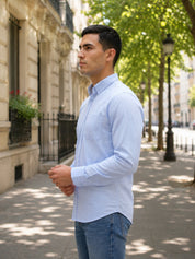 Men’s Solid Button-Down Collar Casual Shirt