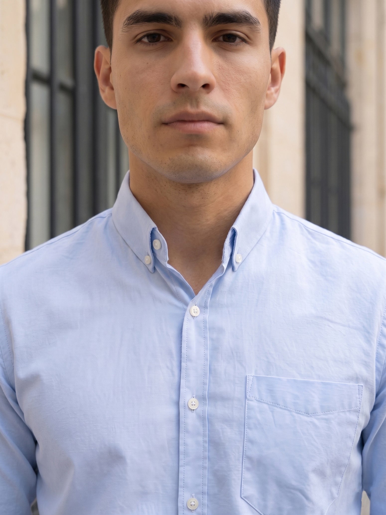 Men’s Solid Button-Down Collar Formal Shirt